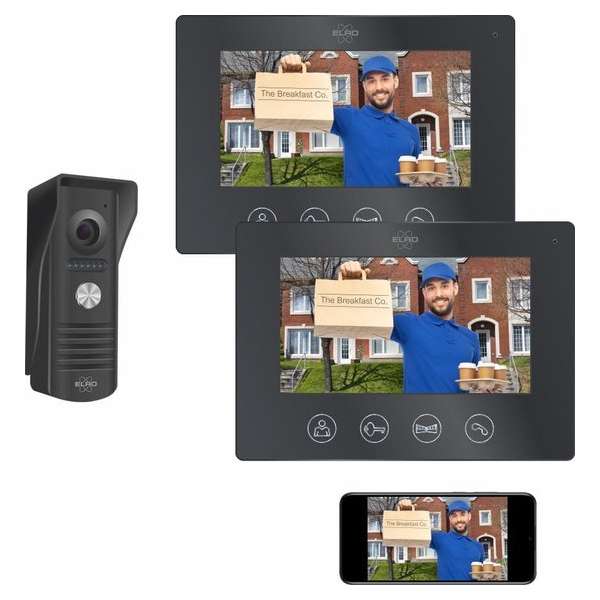 ELRO DV50 IP Wifi Deur Intercom - met 2x 7 inch kleurenscherm - Bekijken en communiceren via App