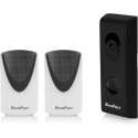 SecuFirst DID701BB+  Wifi deurbel met camera met 2 draadloze gongen Zwart - 1080P