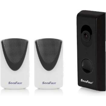 SecuFirst DID701BB+  Wifi deurbel met camera met 2 draadloze gongen Zwart - 1080P