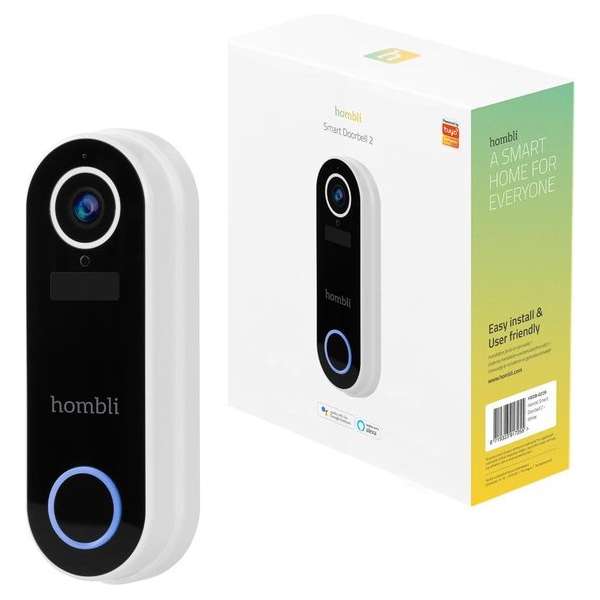 Hombli Smart Doorbell 2 - Slimme Video Deurbel - Ingebouwde Camera - WiFi - Wit