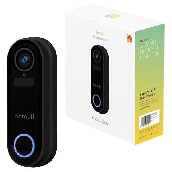 Hombli Smart Doorbell 2 - Slimme Video Deurbel - Ingebouwde Camera - WiFi - Zwart