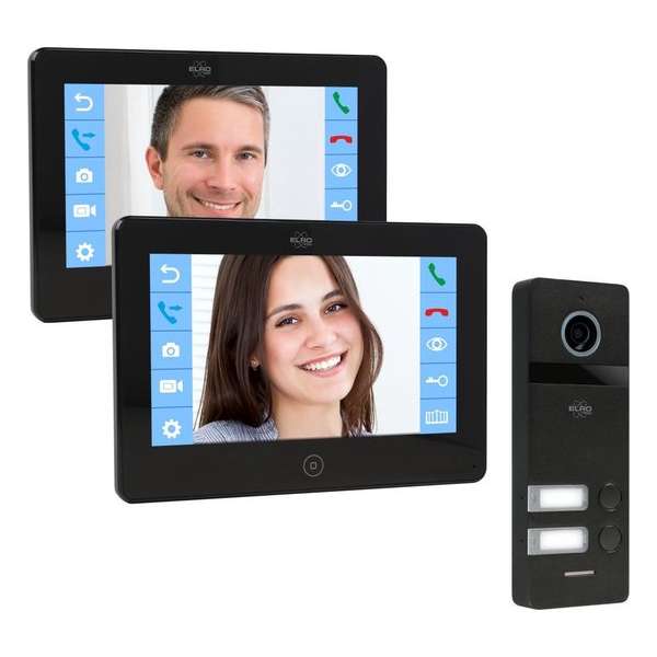 ELRO PRO PV40 1080P Full HD Video Deur Intercom Systeem - 7" full HD scherm - Voicemail functie - 2 Bewoners