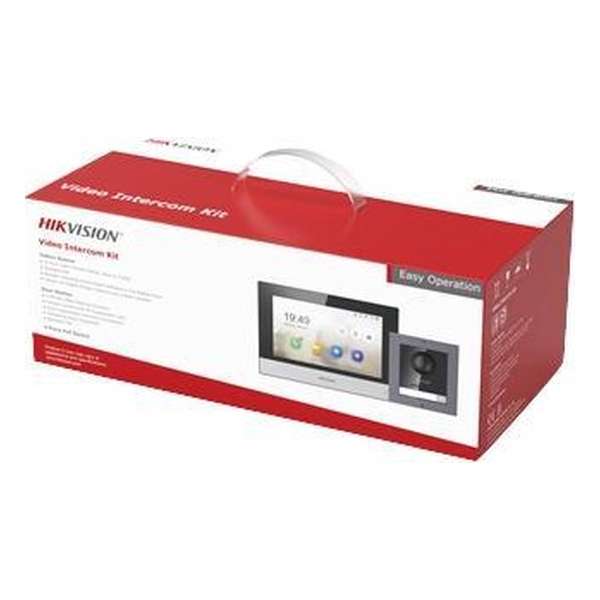 Hikvision DS-KIS602 complete IP video intercom bundel met opbouw DS-KD8003-IME1, DS-KH6320-WTE1, PoE switch en SD kaart