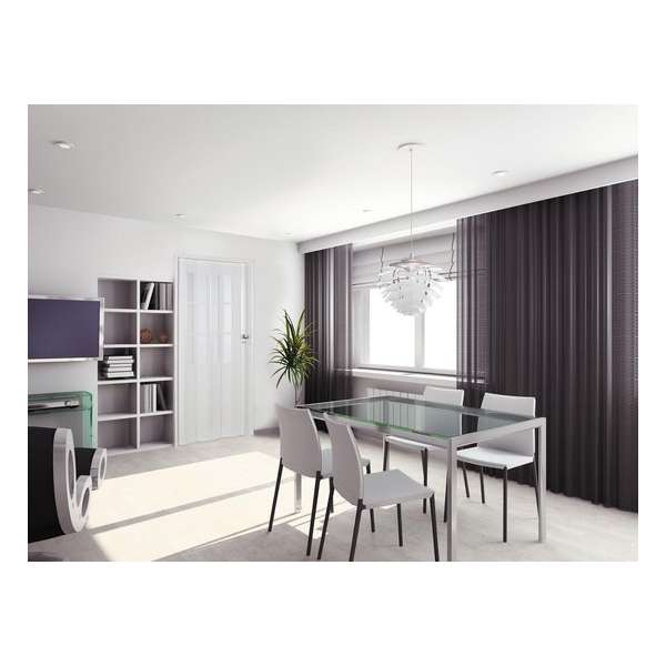 Marley glazen vouwdeur Luxe President New Edition in kleur wit met slot uitbreidbaar tot 200 cm