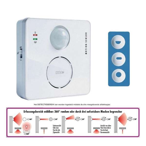 M-E Bell-221 Draadloze Entreemelder Toegangsmelder Winkelbel Winkelentreemelder SET
