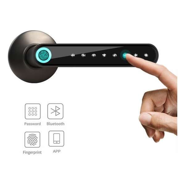 Noiller® Slim deurslot - Smart lock - Deurslot met code - Smart slot - Wachtwoord - Bluetooth - Vingerafdruk - App