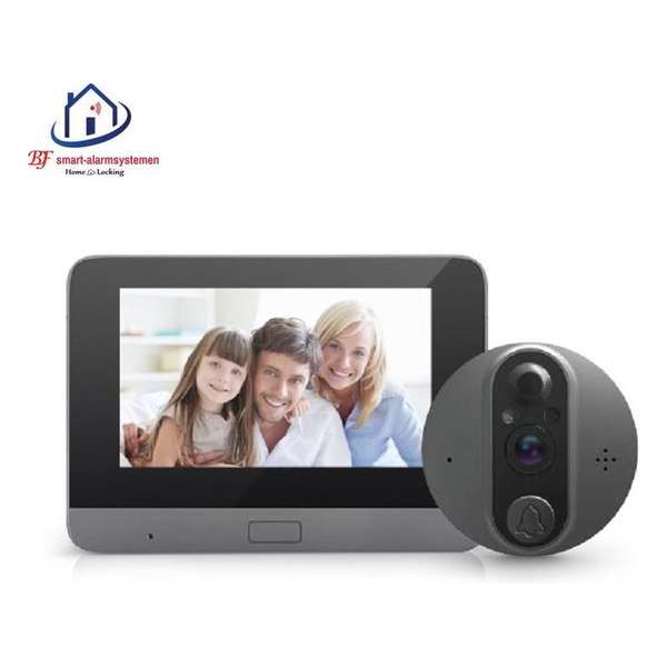 Draadloos WIFI Home-Locking buiten videofoon met binnen scherm voor deur  App Tuya T-2100.