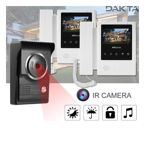 Dakta® Deurbel met camera | Twee-weg parlofoon | Intercom | LCD scherm | Video deurbel | Elektrische deurbel