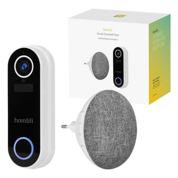 Hombli Smart Doorbell 2 Pack - White (incl. Chime 2)