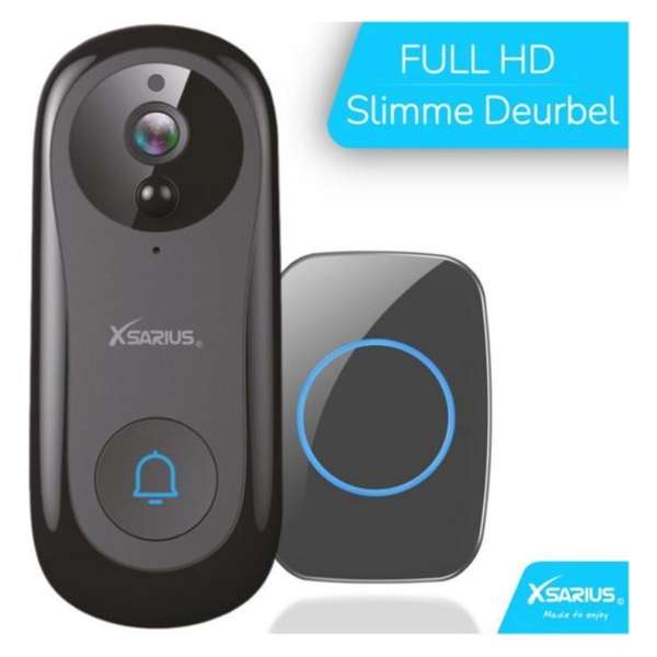 Xsarius Video Deurbel met Camera en Wifi 1080P FULL HD - Bewegings Sensor - Intercom - Zwart