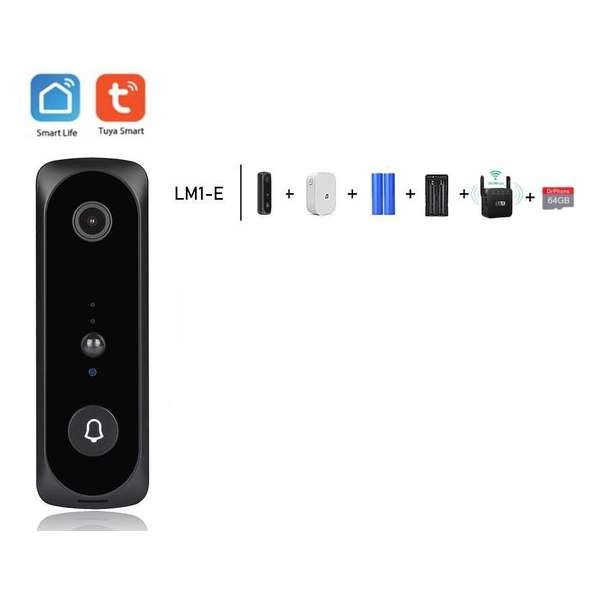 DrPhone LM1-E Smart Video Deurbelcamera – 1080P – HD – Nachtzicht Camera – Wifi video deurbel – Draadloze IP deurbel -