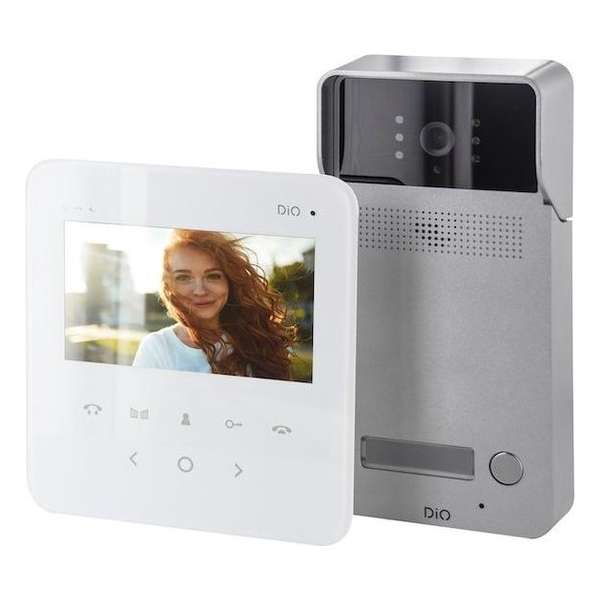 DiO bedrade videofoon intercom voor meerdere appartementen – 4,3'' scherm - 2 draads