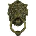 Deurklopper leeuw oud brons messing met ring Kyritz - 140 mm