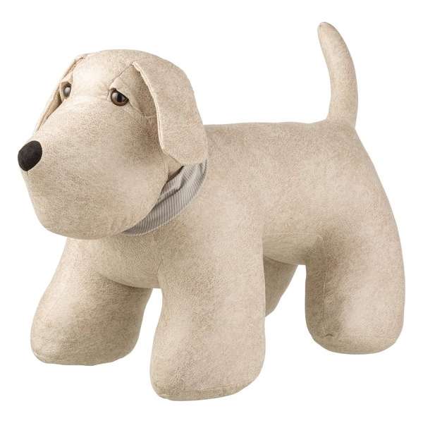 J-Line Deurstop Hond Imitatie Leder Beige/Grijs