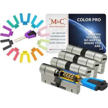 M&C Color PRO set van 4 cilinders 32/32 en 7 sleutels SKG3