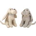 J-Line Deurstop Hond Imitatie Leder Beige/Grijs Assortiment Van 2