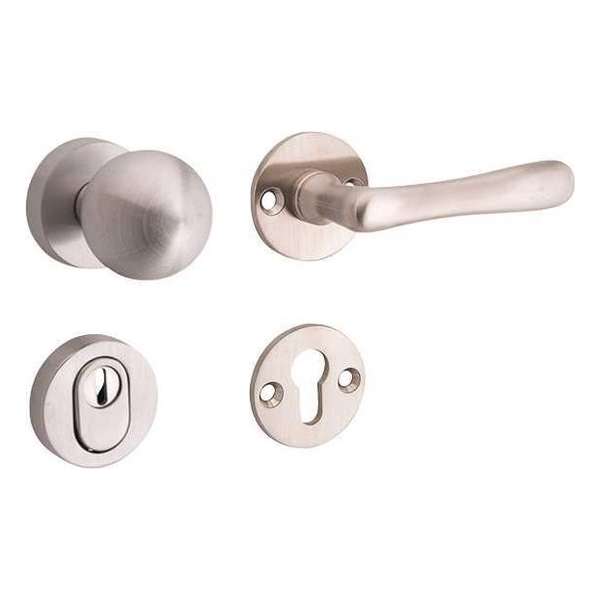 ODB SKG3 knop/kruk op rozet rechts Linea/Elegant m/ KTB mat nikkel / mat nikkel PVD