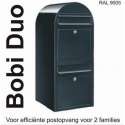 Brievenbus Bobi Duo - Zwart Structuur