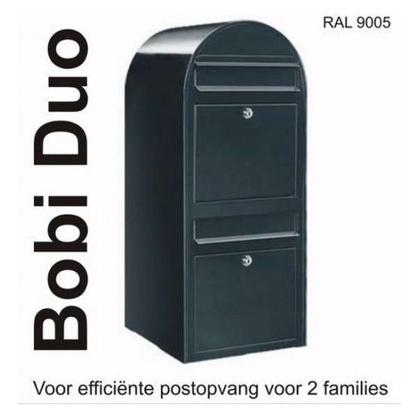 Brievenbus Bobi Duo - Zwart Structuur