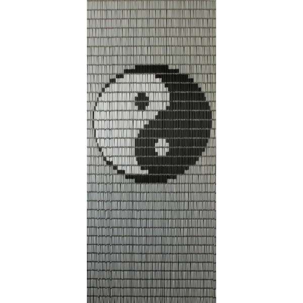 Sun-arts Vliegengordijn Yinyang Hulzen 210 X 90 Cm Pvc Zwart/wit