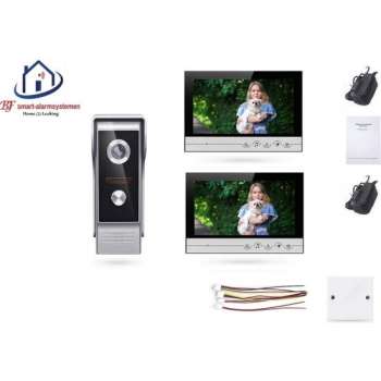 Home-Locking videofoon met 2 binnen 9" panelen.DT-2218-1-2