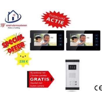 Home-Locking videofoon met 2 binnen panelen.DT-1478-1-2