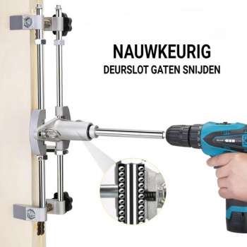 Dakta® Deurslot Gat Opener | Gegoten Aluminium | Sloten Snijder | Zilver | Complete Kit