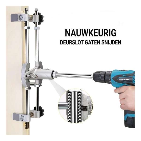 Dakta® Deurslot Gat Opener | Gegoten Aluminium | Sloten Snijder | Zilver | Complete Kit