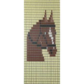 Sun-arts Vliegengordijn Paard - Hulzen - 232 X 100 Cm - Pvc - Crème/bruin