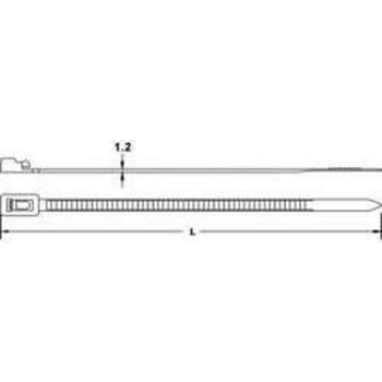 TRU COMPONENTS 1592876 TC-HV200S203 Kabelbinder 200 mm 7.60 mm Natuur Hersluitbaar 100 stuk(s)