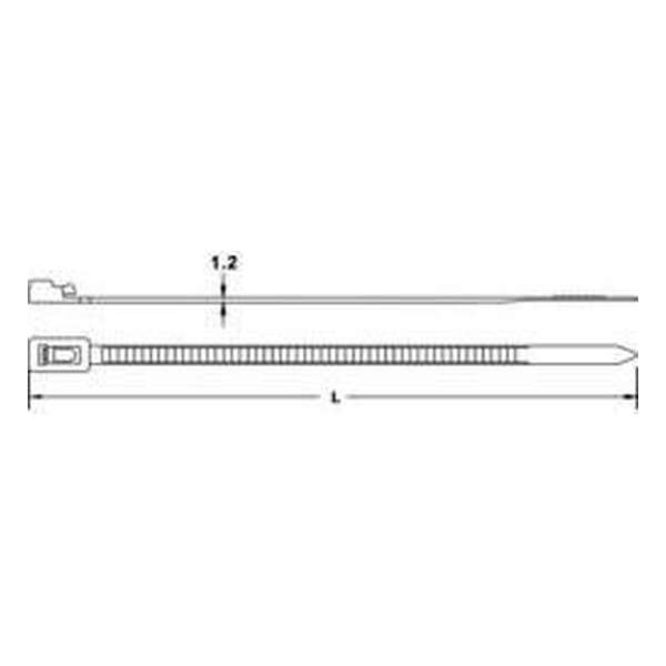 TRU COMPONENTS 1592876 TC-HV200S203 Kabelbinder 200 mm 7.60 mm Natuur Hersluitbaar 100 stuk(s)