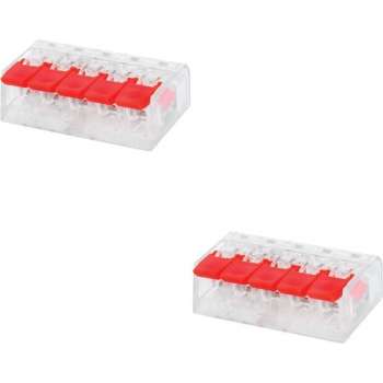 Lasklem Slim Set 2 Stuks - 5 Polig met Klemmetjes - Rood - BES LED