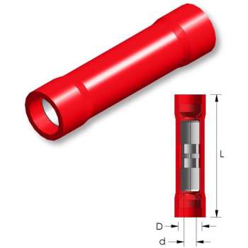 PVC doorverbinder easy entry Rood 5st - Kabelschoen - AMP connector