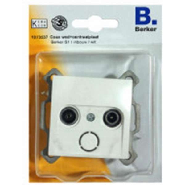 BERKER Q1 coax wcd + centraalplaat, inbouw | WIT