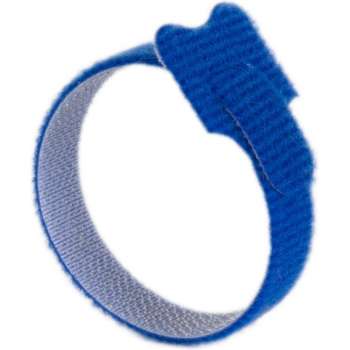 Klittenband cable ties 10 stuks . Blauw. 200 x 12.5mm.  + kortpack pen (098.0623)