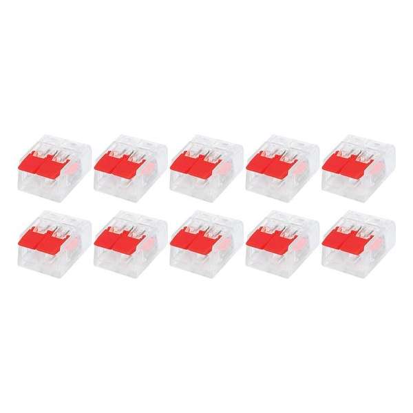 Lasklem Slim Set 10 Stuks - 2 Polig met Klemmetjes - Rood