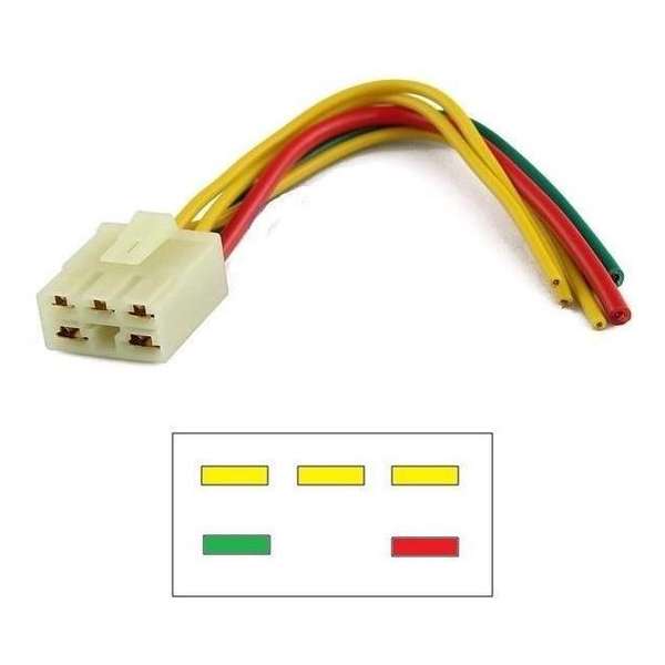 Stekker / Connector voor spanningsregelaar Honda PC 800 Pacific Coast 1989 - 1998 PC800 RC34 YMP-ST1