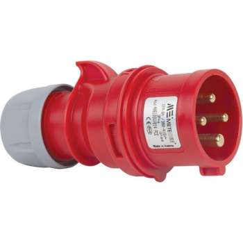 Mete - CEE male 4 polig 6H 16A IP44 kracht - rood - stekker 380-415VAC