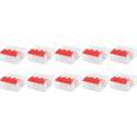 Lasklem Slim Set 10 Stuks - 3 Polig met Klemmetjes - Rood - BSE