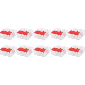 Lasklem Slim Set 10 Stuks - 3 Polig met Klemmetjes - Rood - BSE