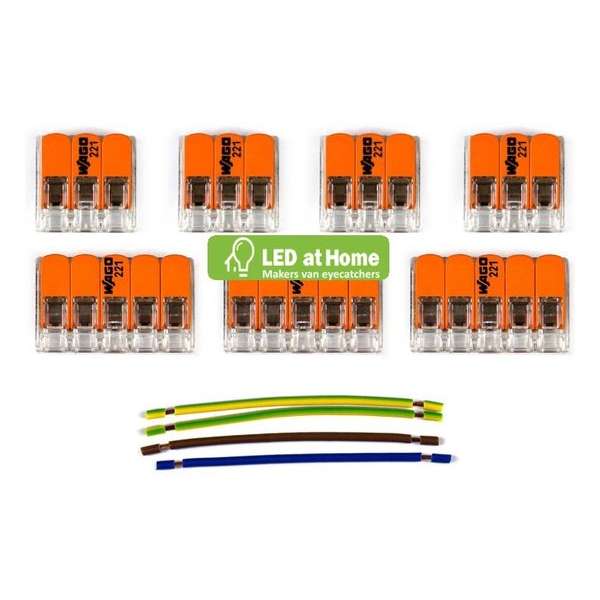 LEDatHOME - WAGO connector kit compatibel met 3x kabel voor 5 gats plafondkap