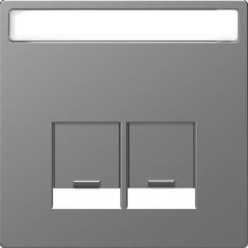 Inzetstuk RJ45 Actassi Tekstveld 2V - Kunststof - RVS Look - Systeem Design - Schneider Electric - MTN4574-6036