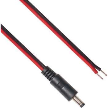 BKL DC plug (m) 4,0 x 1,7mm stroomkabel met o einde / zwart/rood - 2 meter