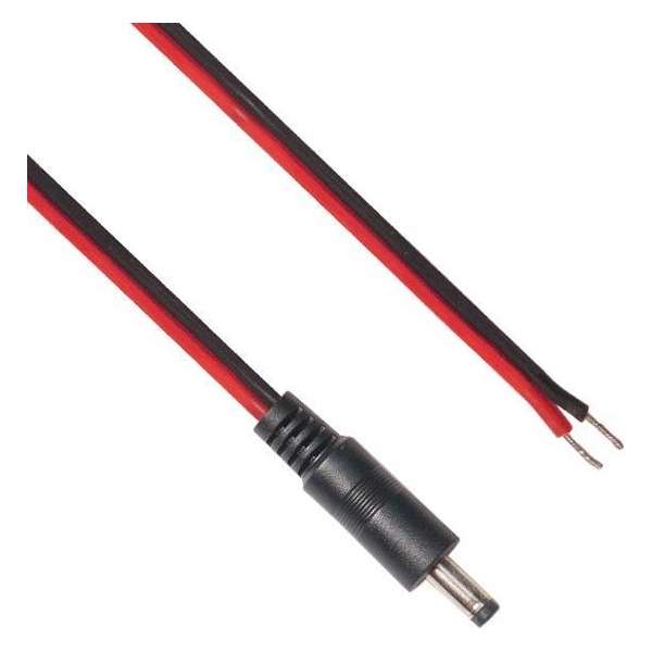 BKL DC plug (m) 4,0 x 1,7mm stroomkabel met o einde / zwart/rood - 2 meter