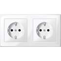 Stopcontact Compleet - Inbouw - Randaarde - 2V - Horizontaal - Polarwit - M-Smart - Schneider Electric - MEG2328-1419