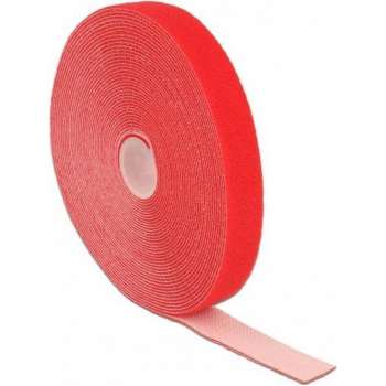 Delock Klittenband rol 20mm / rood (10 meter)