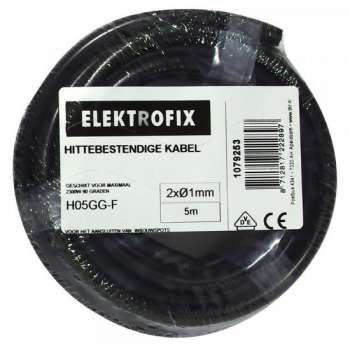 ELOKTROFIX HITTEBESTENDIGE KABEL  2X1 5MTR