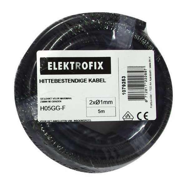 ELOKTROFIX HITTEBESTENDIGE KABEL  2X1 5MTR