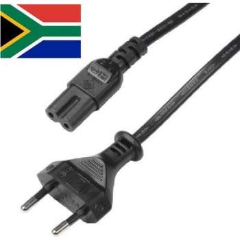 EECONN Netsnoer, Zuid-Afrika - C7, 2x 0.75mm², Zwart, 1.8m