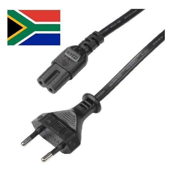 EECONN Netsnoer, Zuid-Afrika - C7, 2x 0.75mm², Zwart, 1.8m